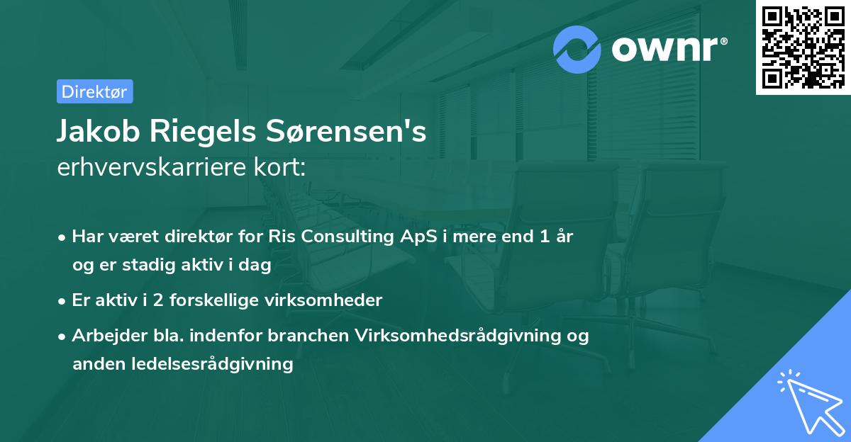 Jakob Riegels Sørensen's erhvervskarriere kort
