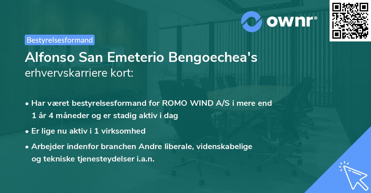 Alfonso San Emeterio Bengoechea's erhvervskarriere kort