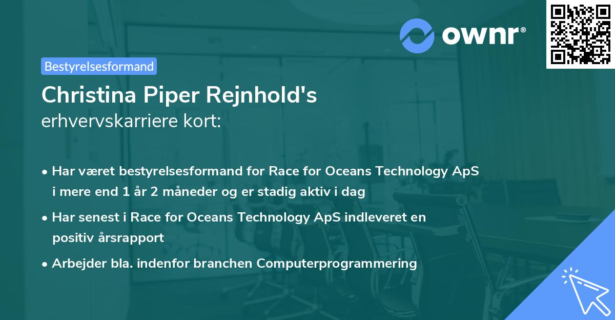 Christina Piper Rejnhold's erhvervskarriere kort
