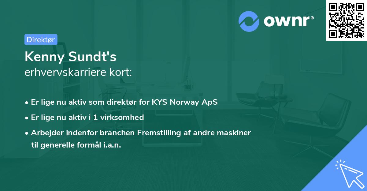 Kenny Sundt's erhvervskarriere kort
