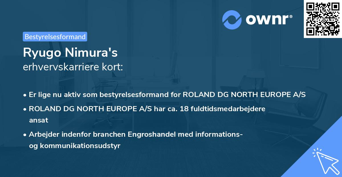 Ryugo Nimura's erhvervskarriere kort