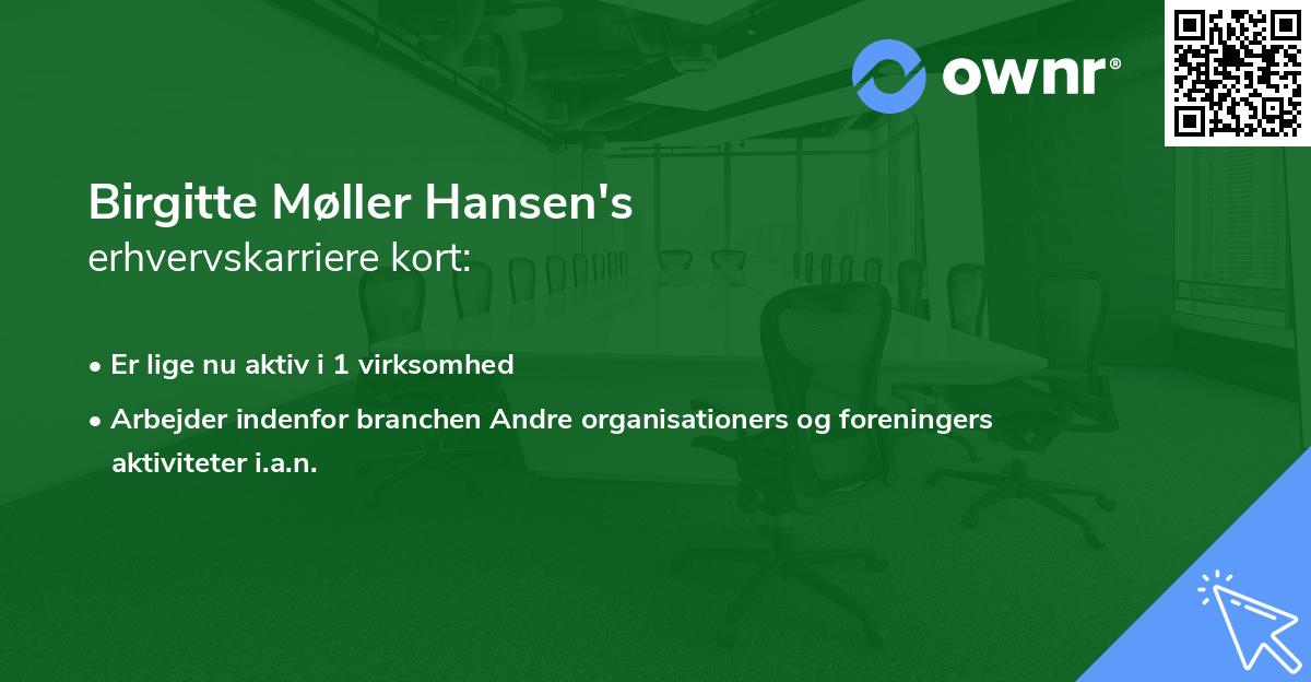 Birgitte Møller Hansen's erhvervskarriere kort
