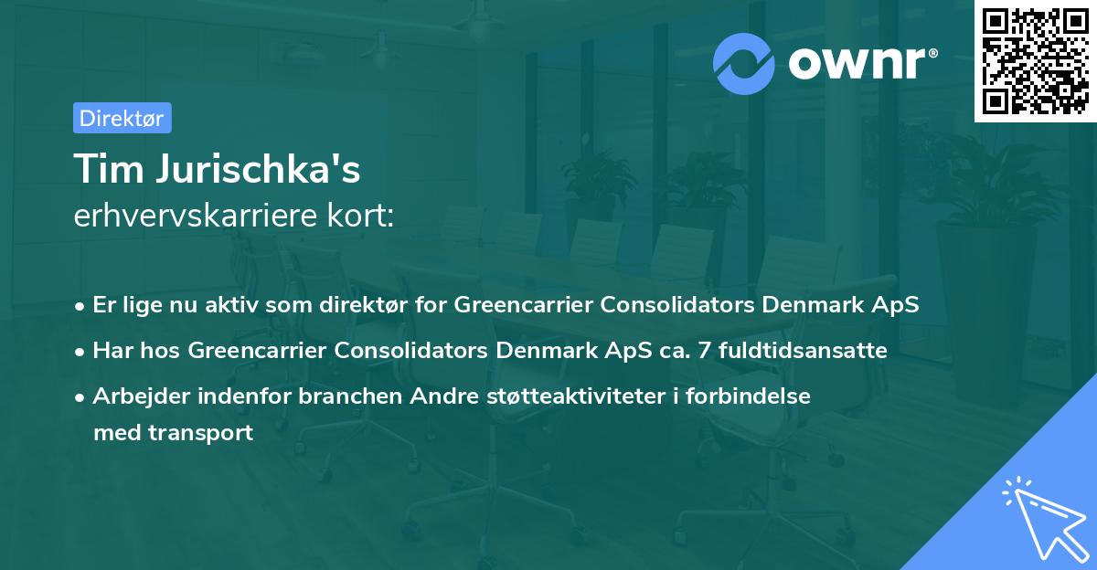 Tim Jurischka's erhvervskarriere kort