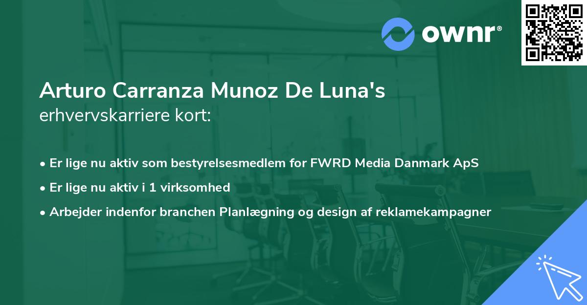 Arturo Carranza Munoz De Luna's erhvervskarriere kort