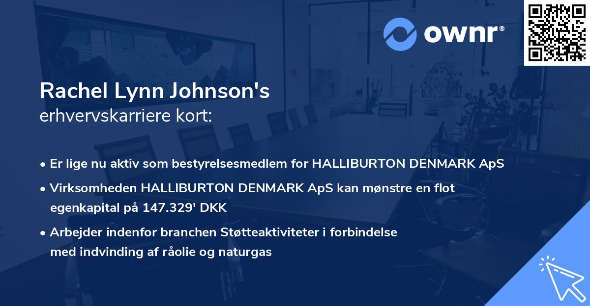 Rachel Lynn Johnson's erhvervskarriere kort