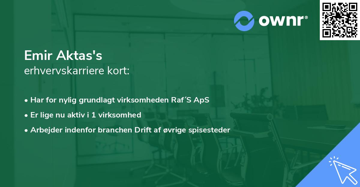 Emir Aktas's erhvervskarriere kort