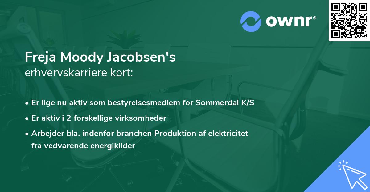 Freja Moody Jacobsen's erhvervskarriere kort