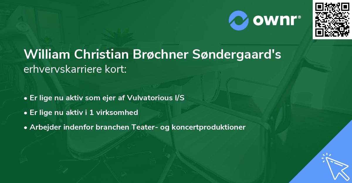 William Christian Brøchner Søndergaard's erhvervskarriere kort