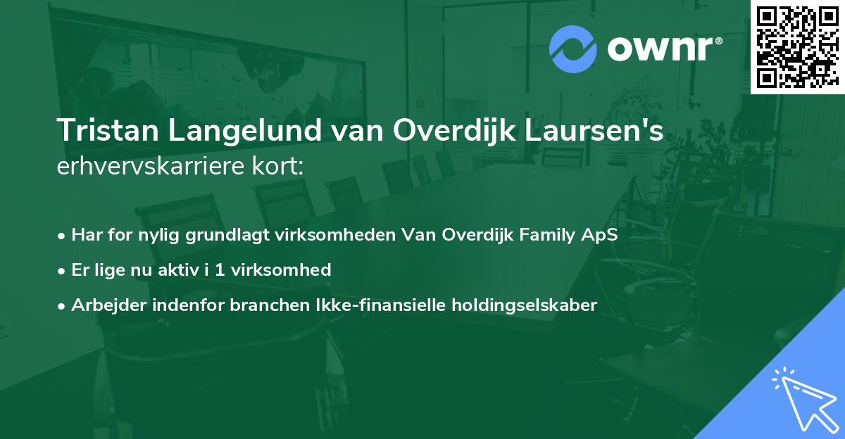 Tristan Langelund van Overdijk Laursen's erhvervskarriere kort