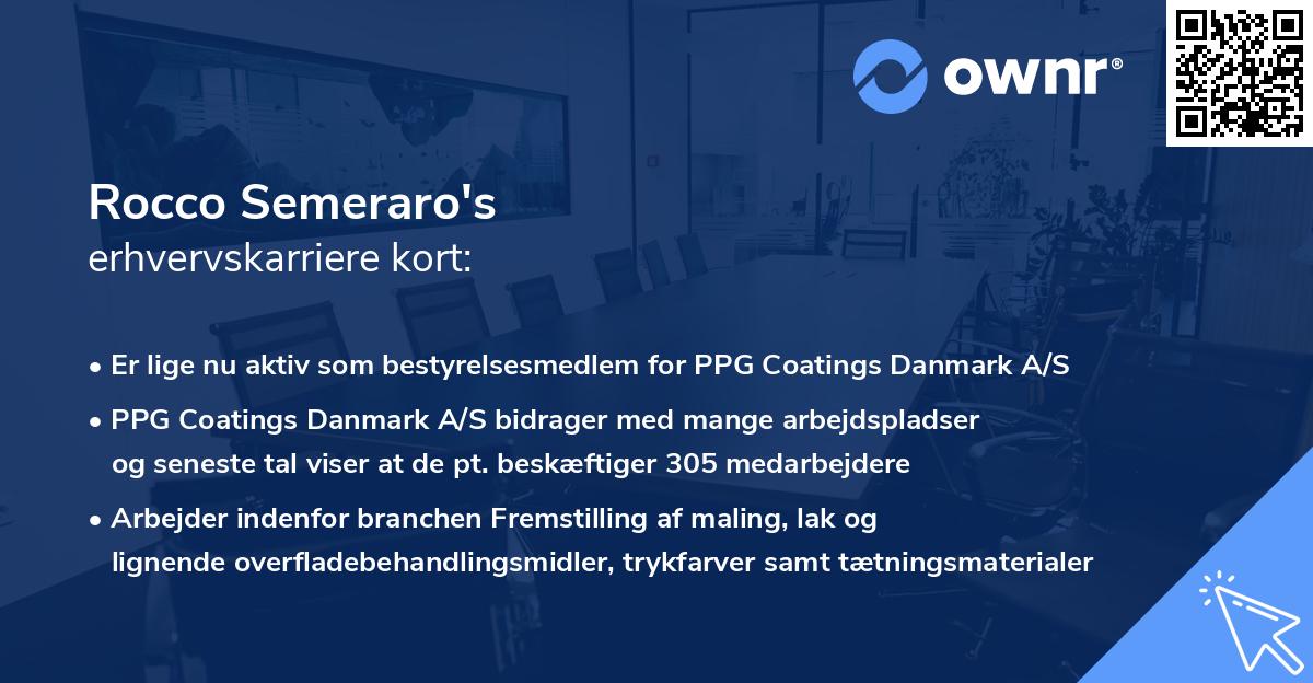 Rocco Semeraro's erhvervskarriere kort