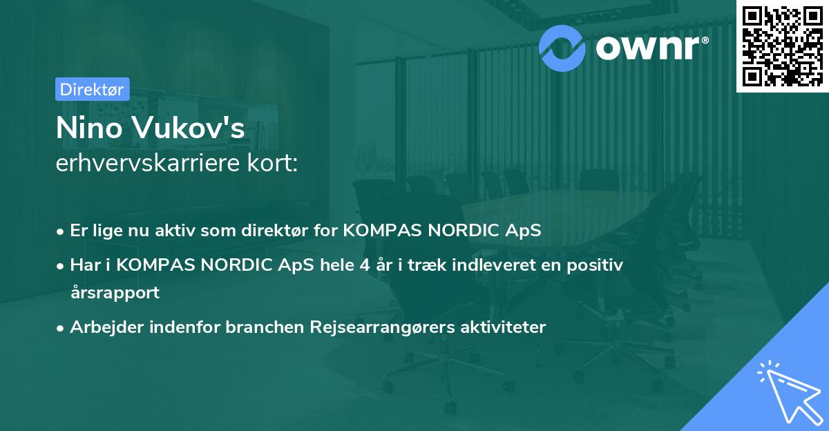 Nino Vukov's erhvervskarriere kort