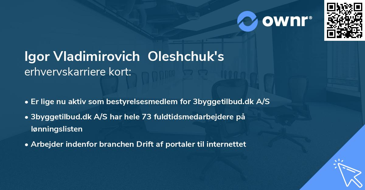 Igor Vladimirovich Oleshchuk's erhvervskarriere kort