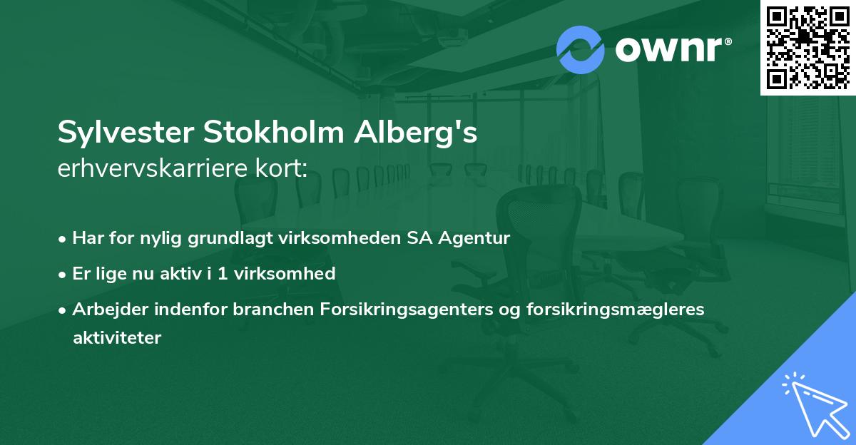 Sylvester Stokholm Alberg's erhvervskarriere kort