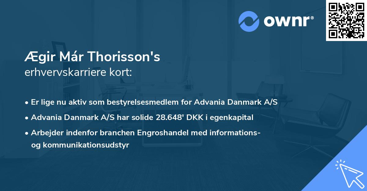 Ægir Már Thorisson's erhvervskarriere kort