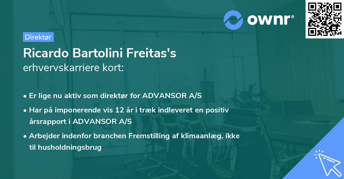 Ricardo Bartolini Freitas's erhvervskarriere kort