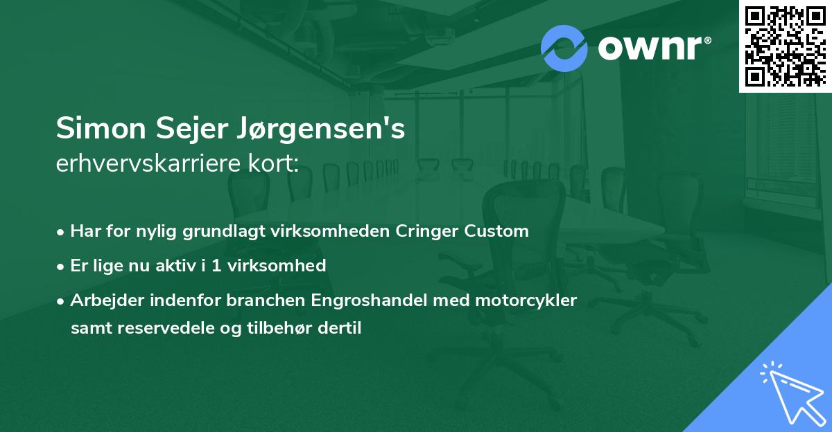 Simon Sejer Jørgensen's erhvervskarriere kort