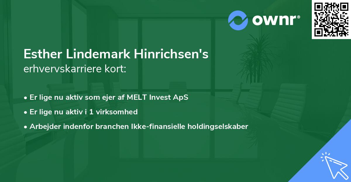 Esther Lindemark Hinrichsen's erhvervskarriere kort