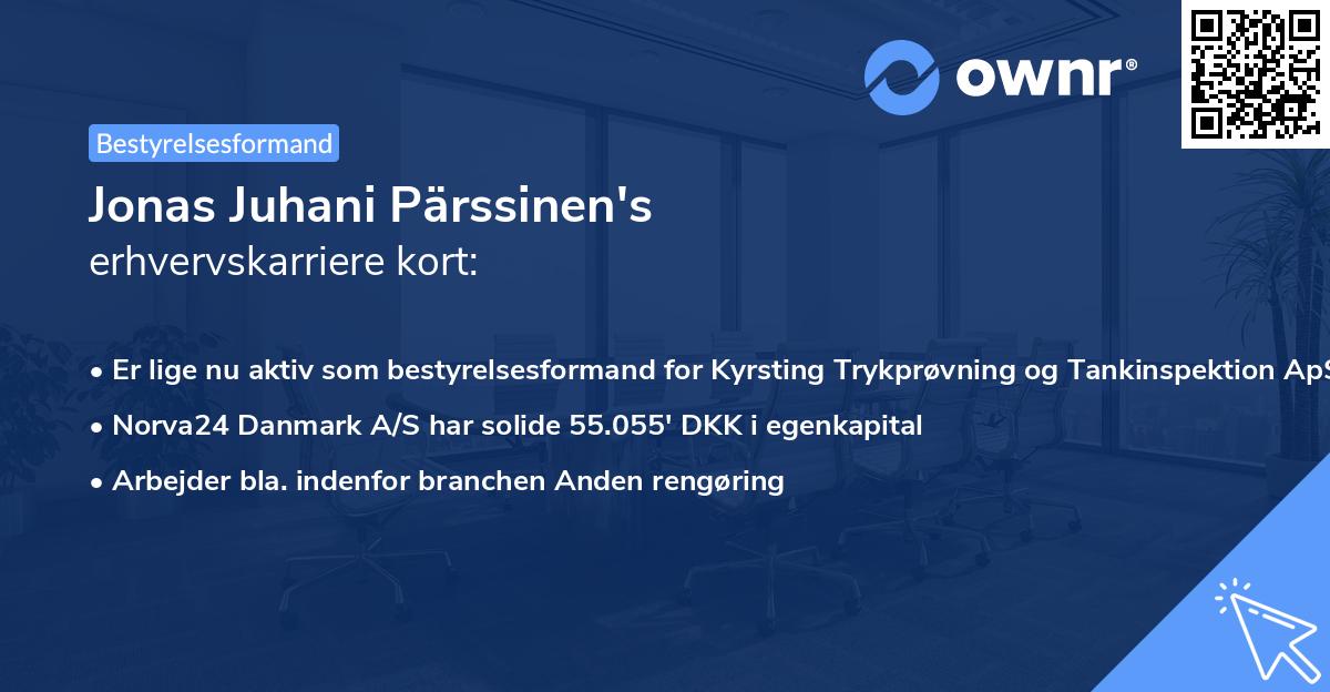 Jonas Juhani Pärssinen's erhvervskarriere kort