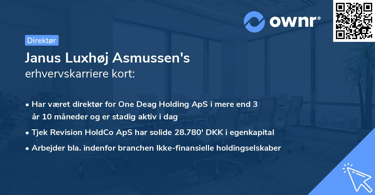 Janus Luxhøj Asmussen's erhvervskarriere kort