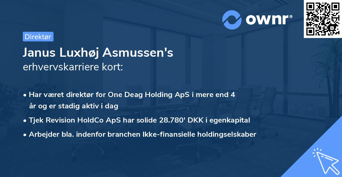 Janus Luxhøj Asmussen's erhvervskarriere kort