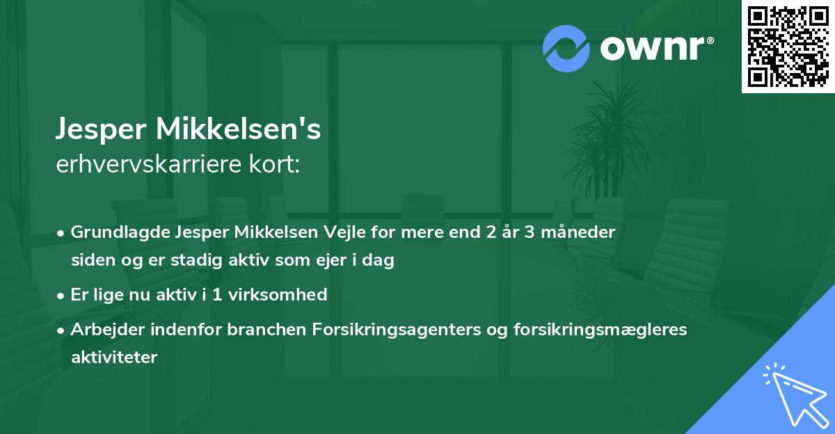 Jesper Mikkelsen's erhvervskarriere kort