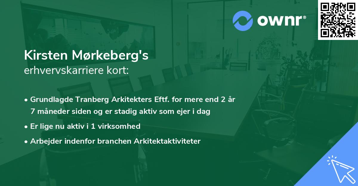 Kirsten Mørkeberg's erhvervskarriere kort