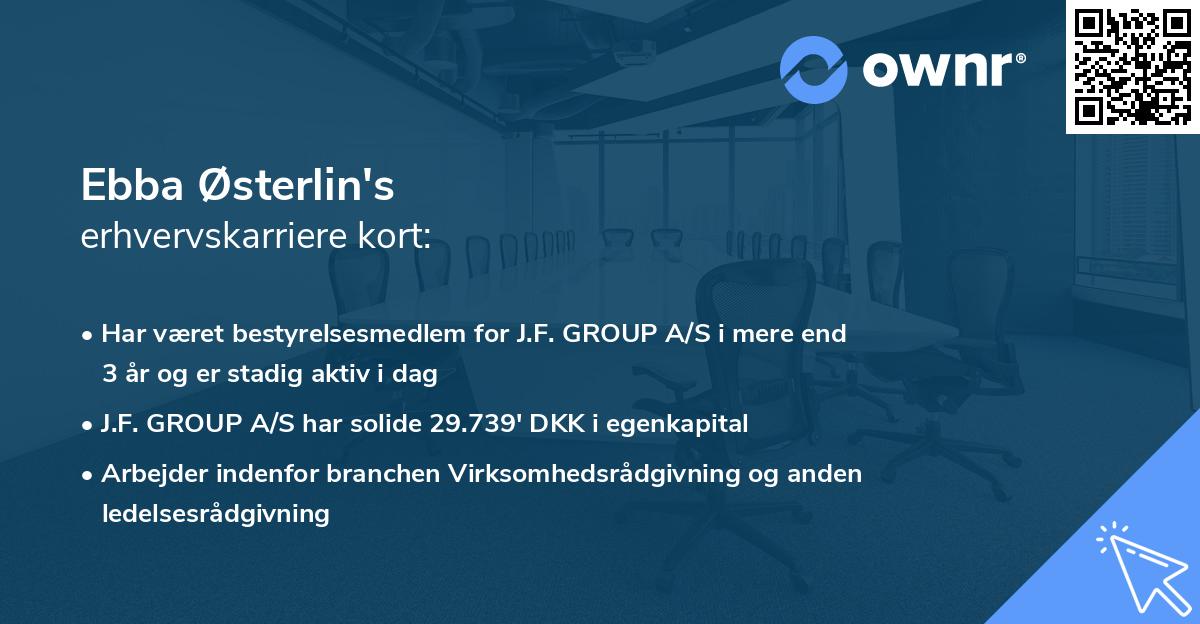 Ebba Østerlin's erhvervskarriere kort