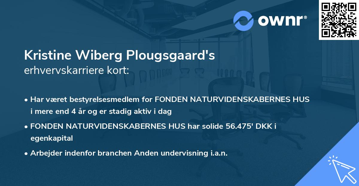 Kristine Wiberg Plougsgaard's erhvervskarriere kort