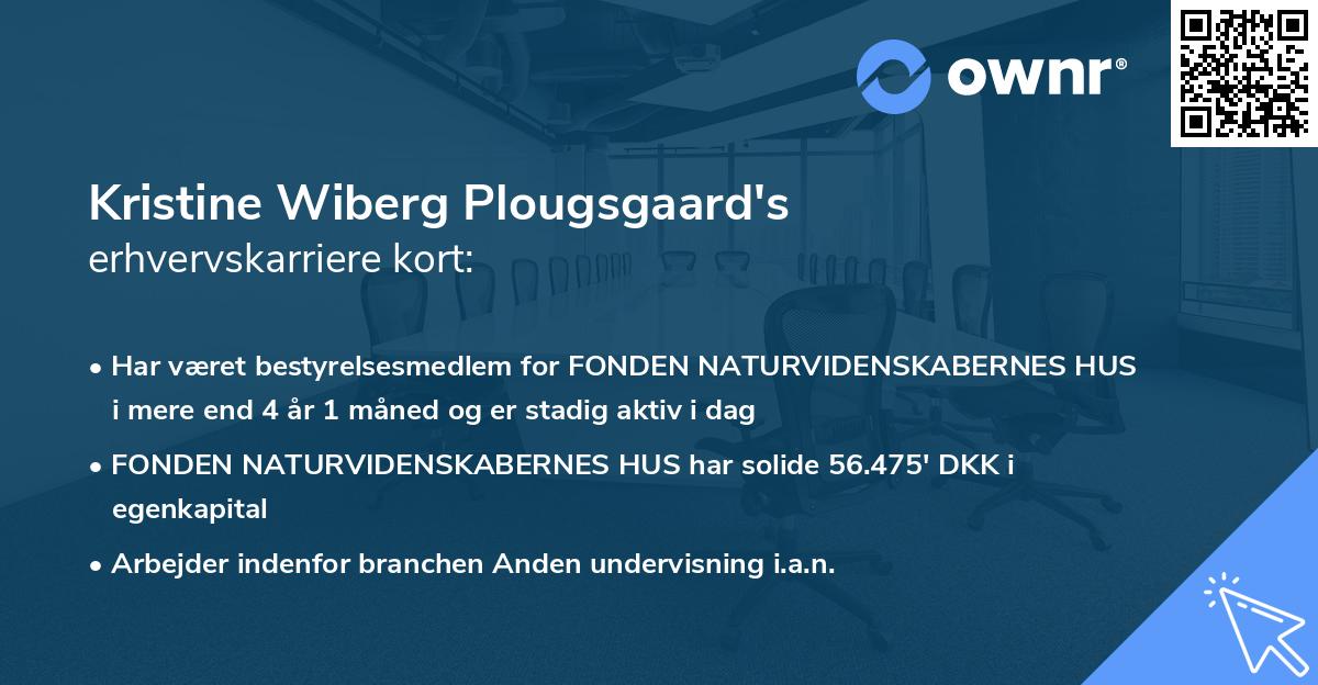 Kristine Wiberg Plougsgaard's erhvervskarriere kort