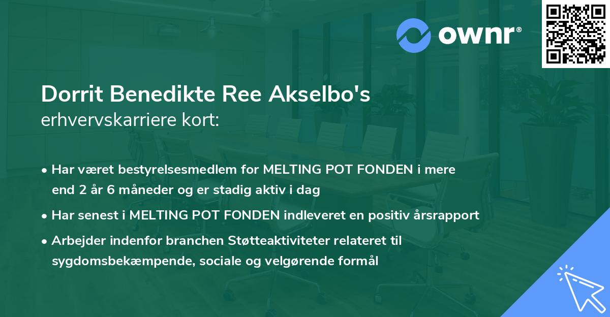 Dorrit Benedikte Ree Akselbo's erhvervskarriere kort