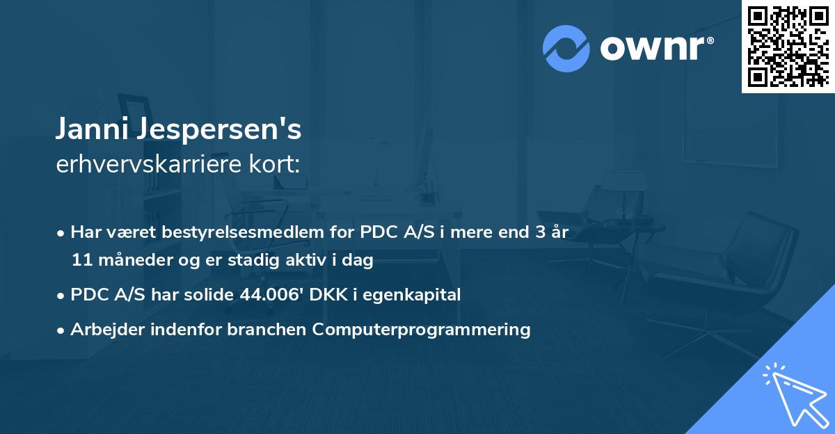 Janni Jespersen's erhvervskarriere kort