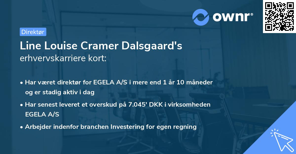Line Louise Cramer Dalsgaard's erhvervskarriere kort