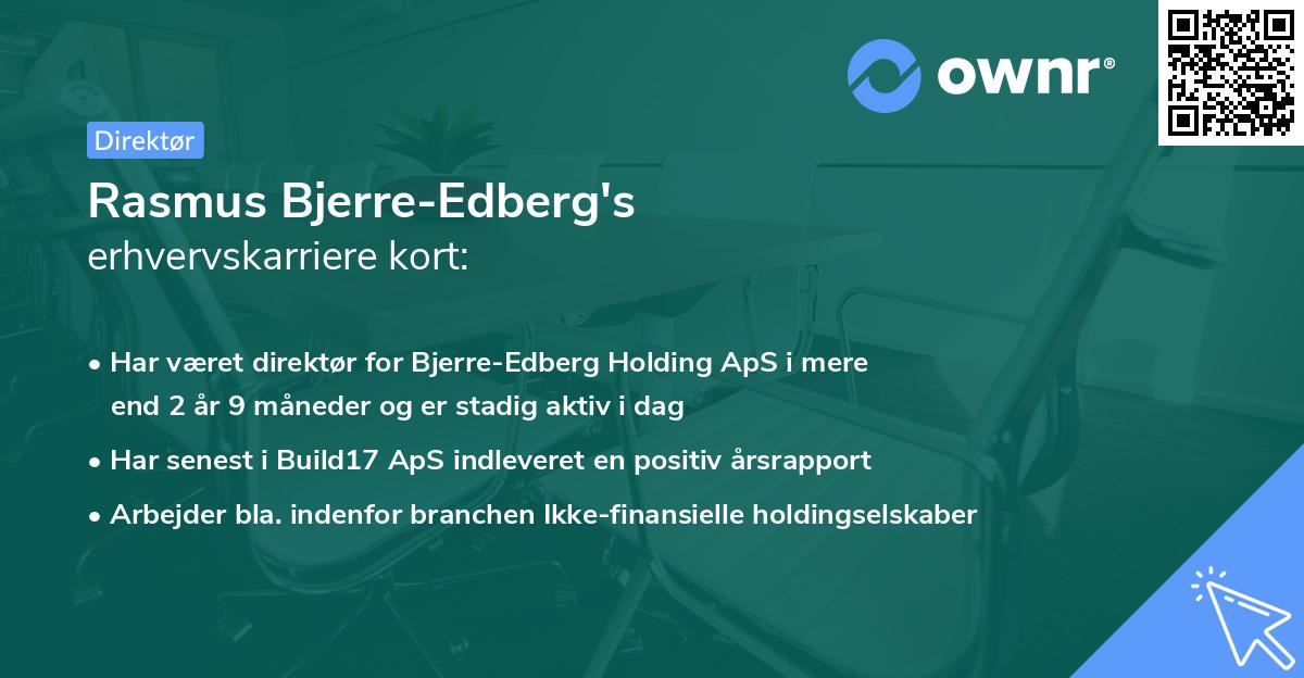 Rasmus Bjerre-Edberg's erhvervskarriere kort