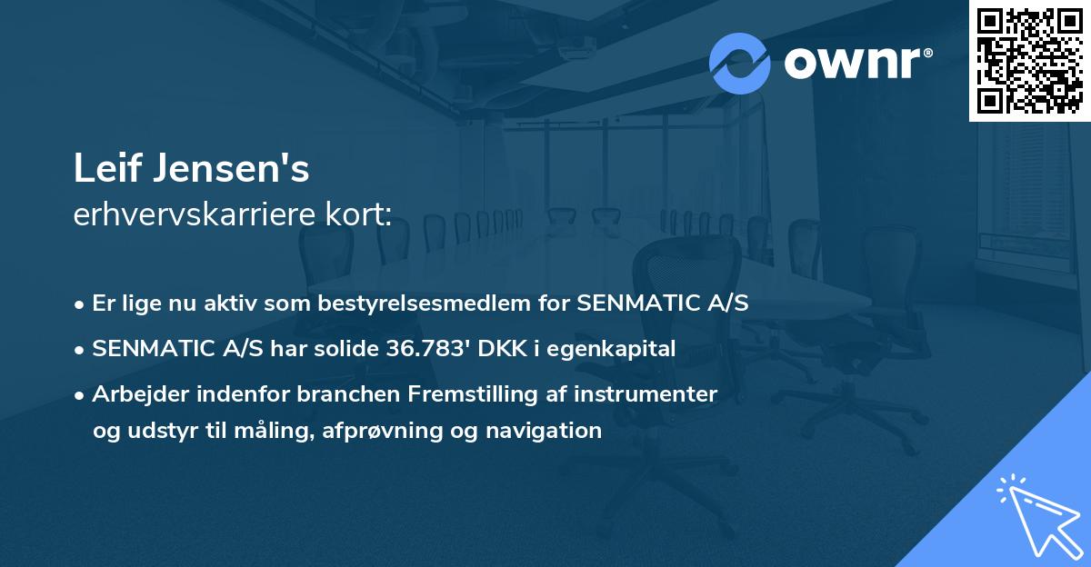 Leif Jensen's erhvervskarriere kort