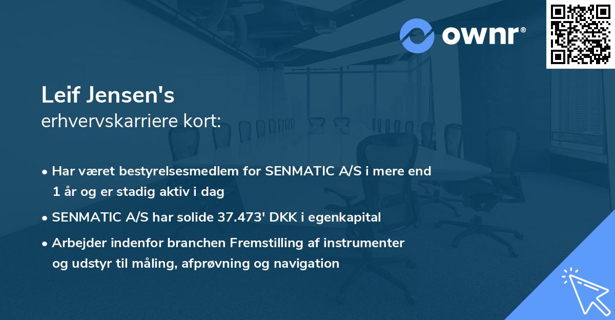 Leif Jensen's erhvervskarriere kort