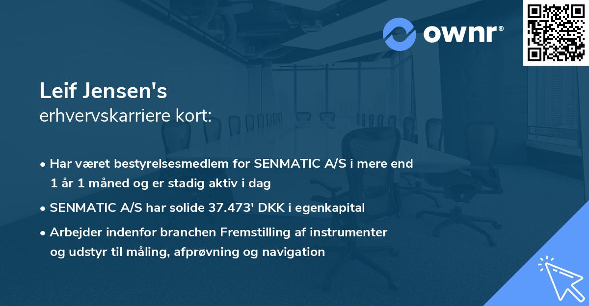 Leif Jensen's erhvervskarriere kort