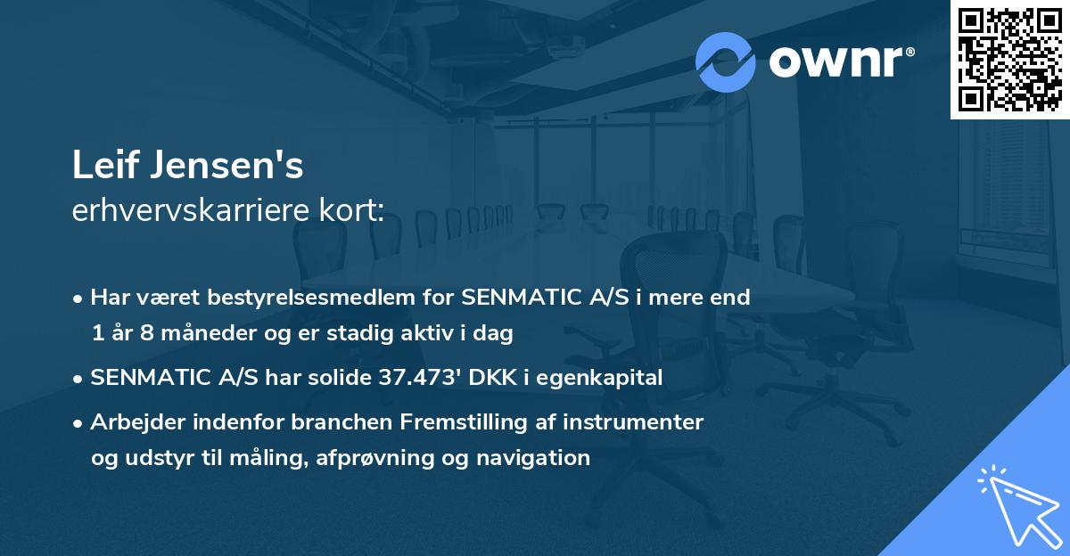 Leif Jensen's erhvervskarriere kort