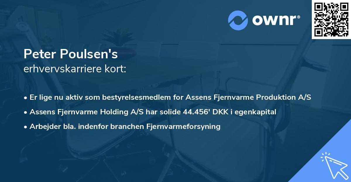Peter Poulsen's erhvervskarriere kort