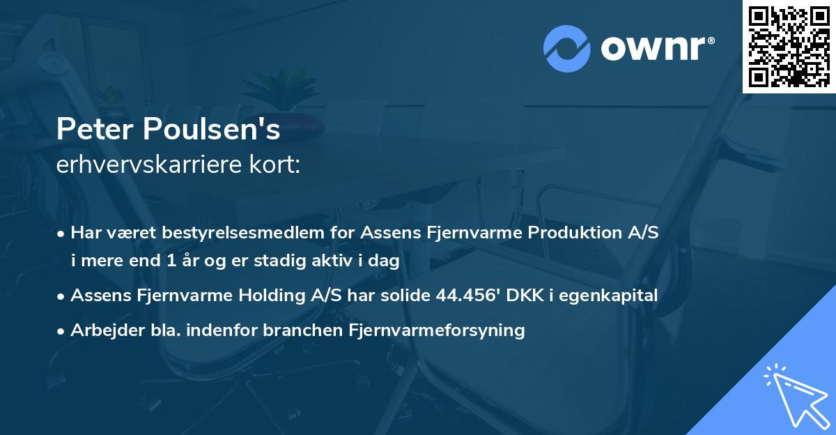 Peter Poulsen's erhvervskarriere kort