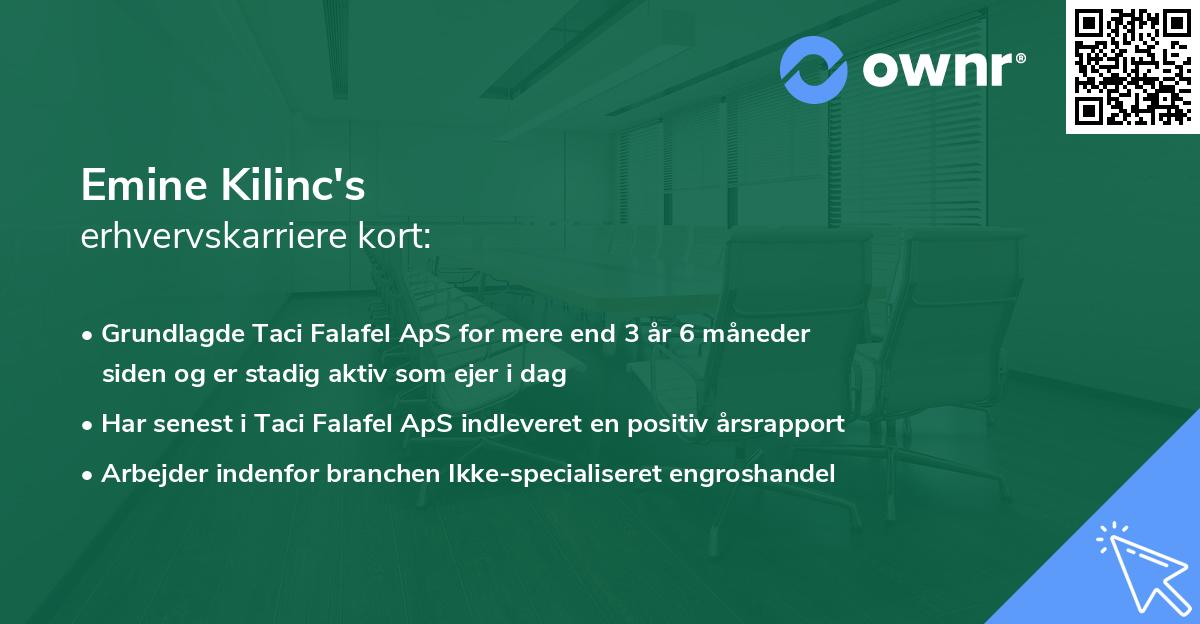 Emine Kilinc's erhvervskarriere kort