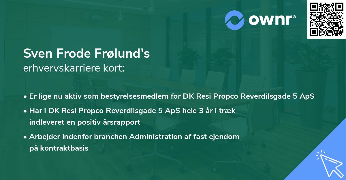 Sven Frode Frølund's erhvervskarriere kort