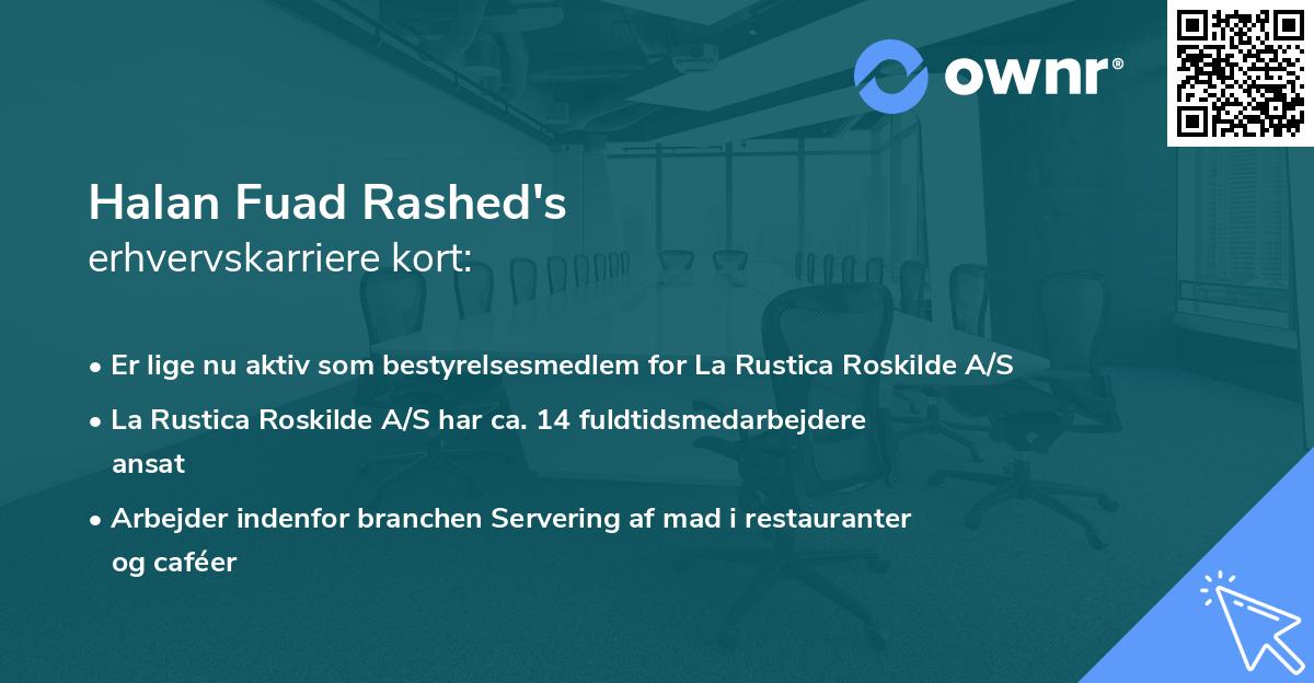 Halan Fuad Rashed's erhvervskarriere kort