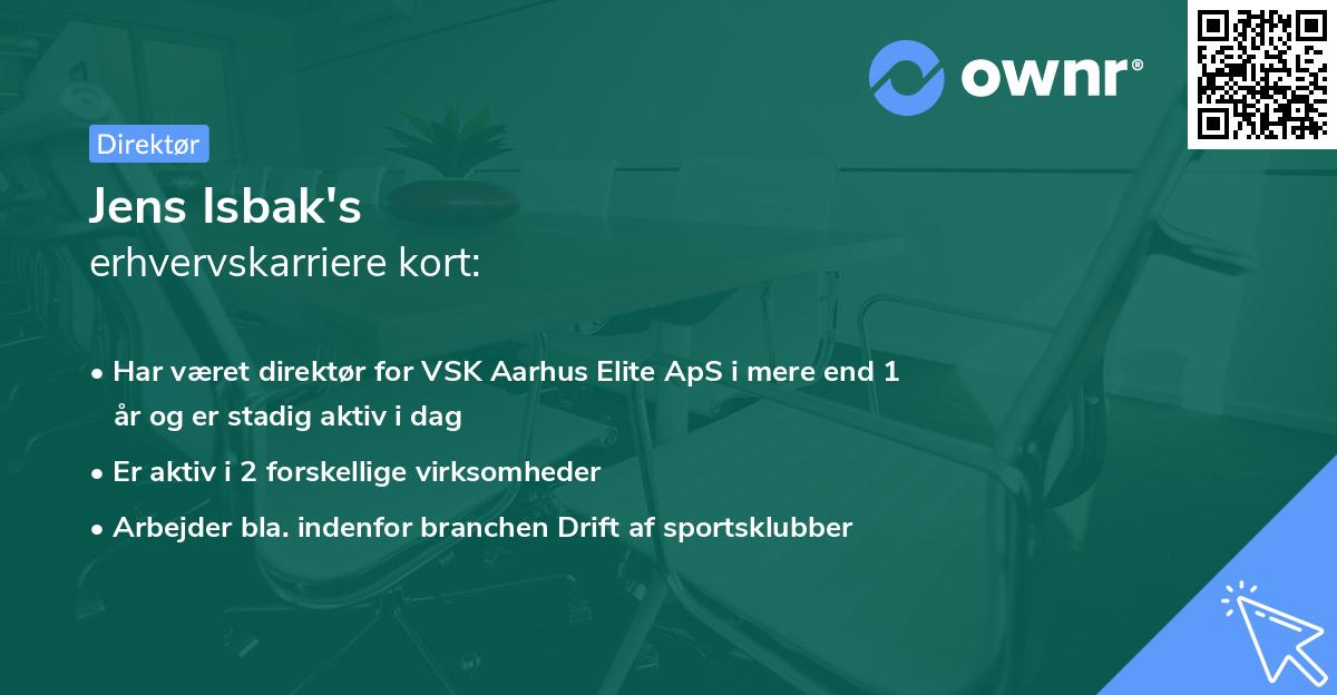 Jens Isbak's erhvervskarriere kort