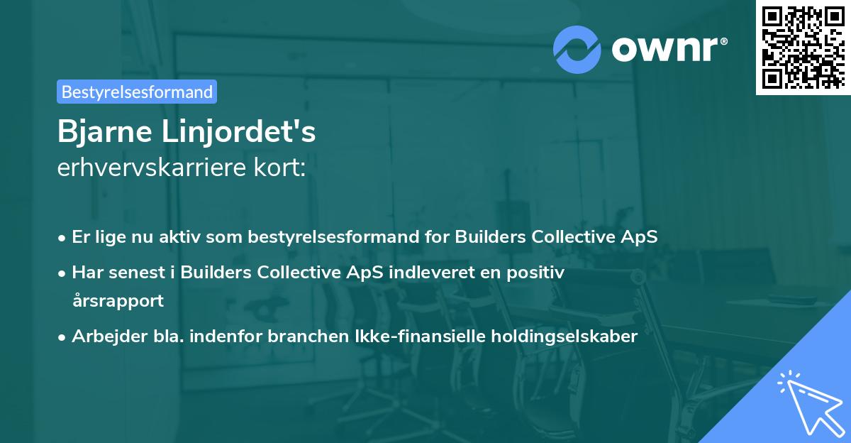 Bjarne Linjordet's erhvervskarriere kort