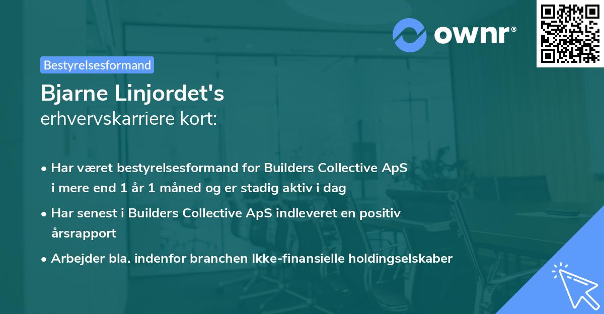 Bjarne Linjordet's erhvervskarriere kort