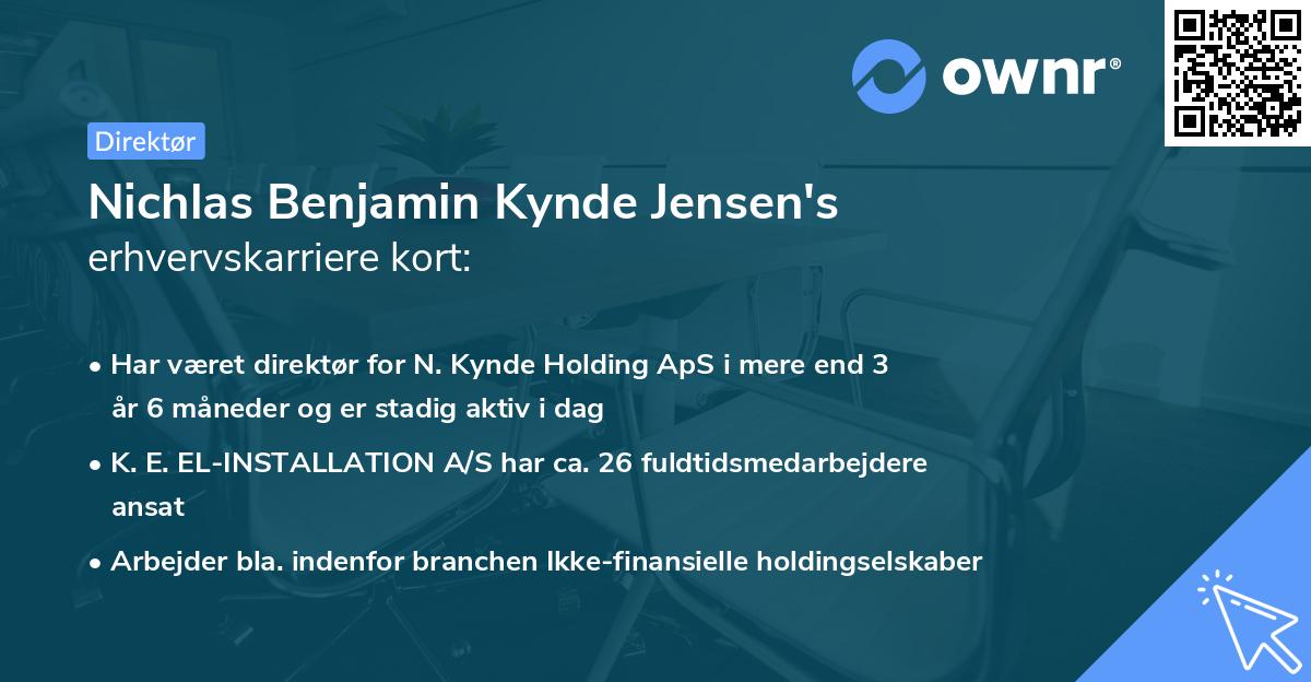 Nichlas Benjamin Kynde Jensen's erhvervskarriere kort