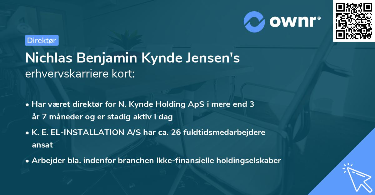 Nichlas Benjamin Kynde Jensen's erhvervskarriere kort
