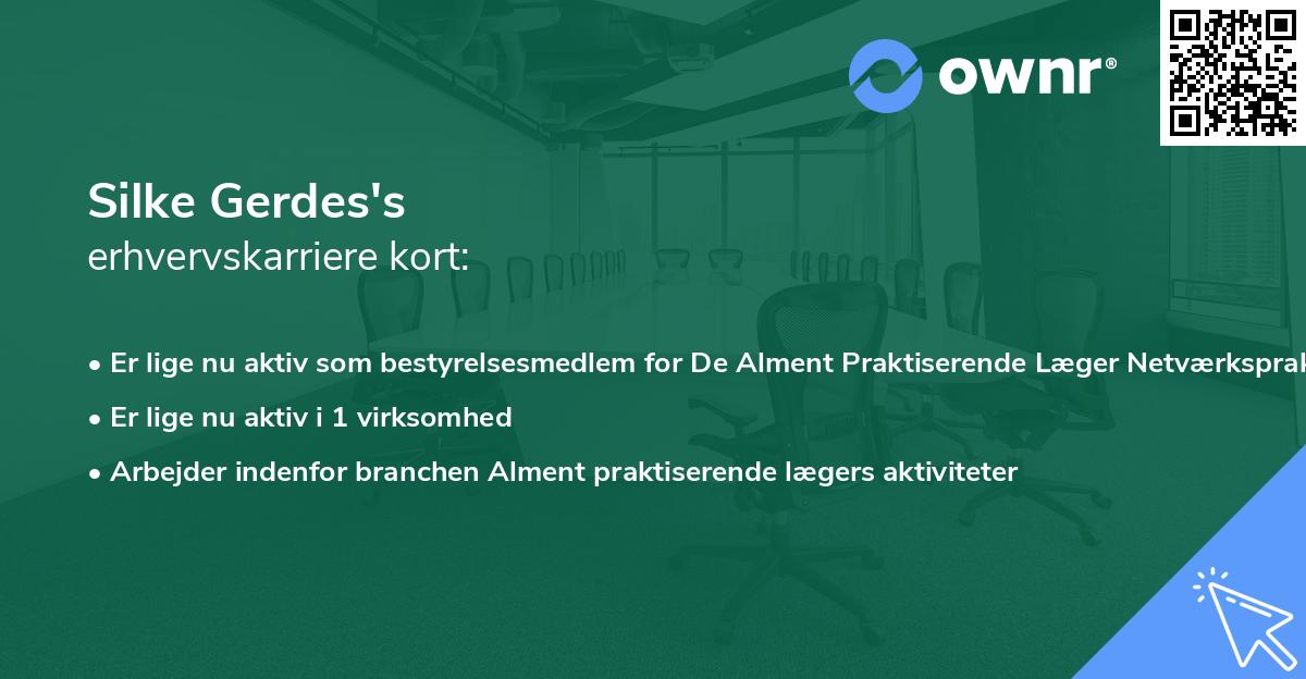 Silke Gerdes's erhvervskarriere kort