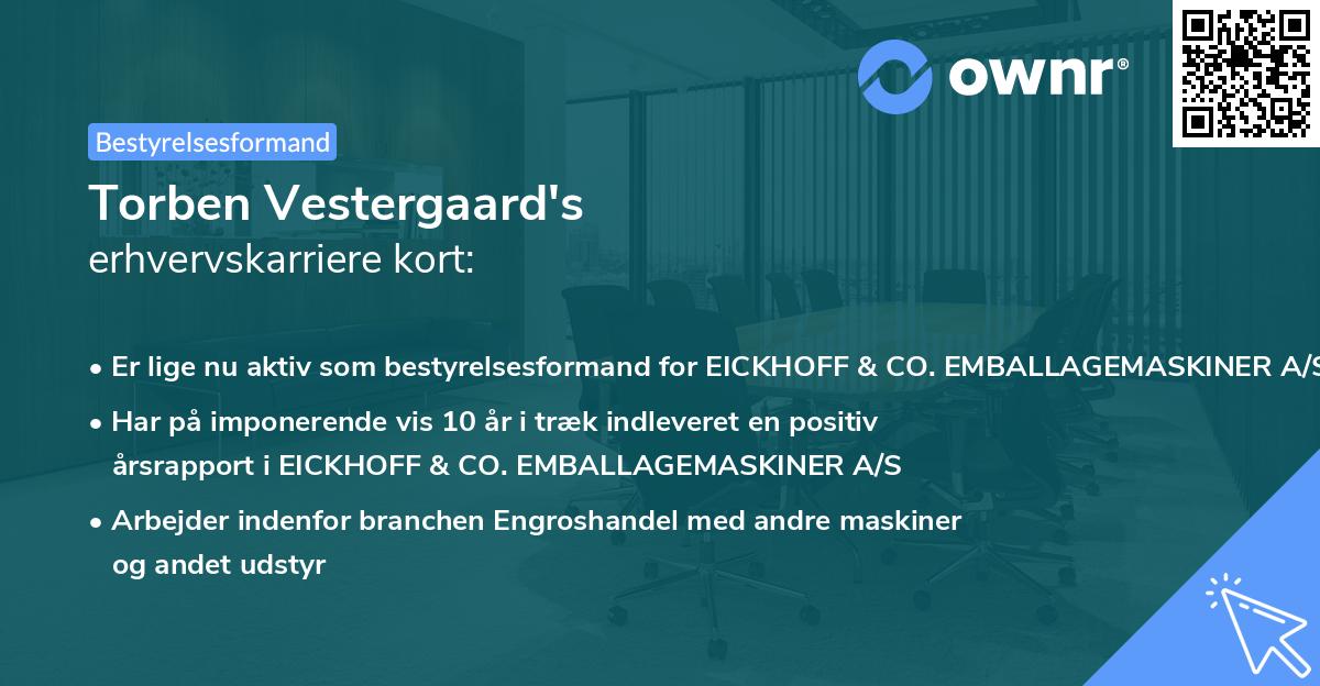 Torben Vestergaard's erhvervskarriere kort