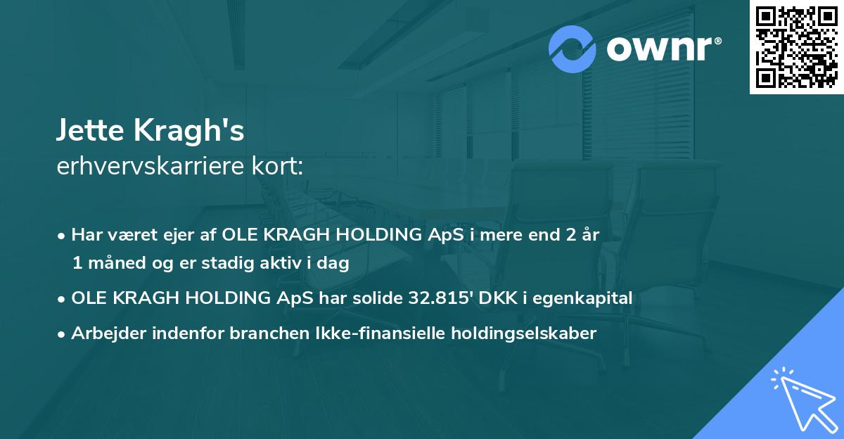 Jette Kragh's erhvervskarriere kort